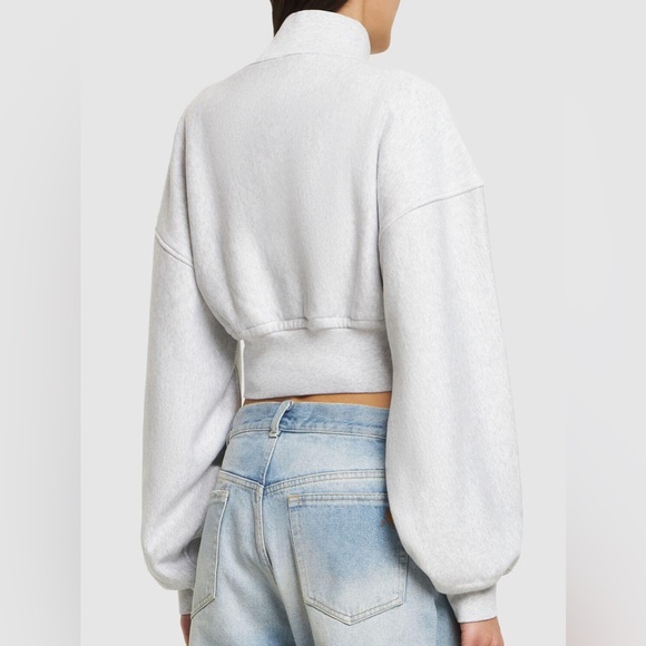 NWT Alexander Wang Cropped Pullover Turtleneck W/ Branded Seam Label, Grey, XS - Picture 4 of 17